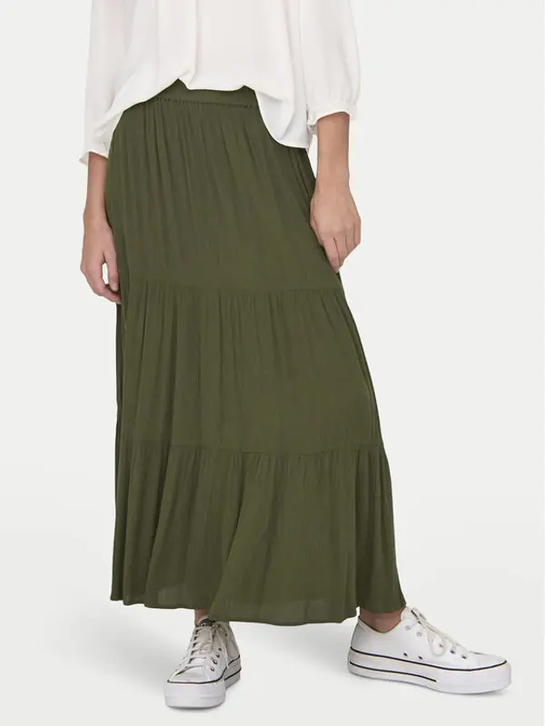 Only ONLY Maxi suknja Mikka 15324808 Zelena Regular Fit