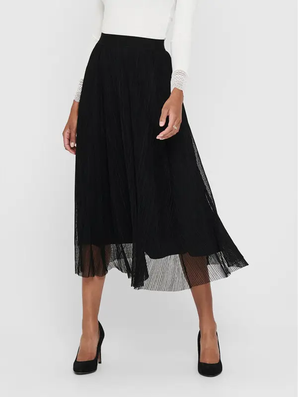 Only ONLY Midi suknja 15214303 Crna Regular Fit