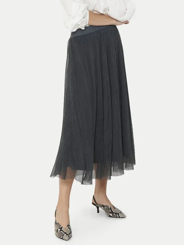 Only ONLY Midi suknja Lavina 15214303 Siva Regular Fit