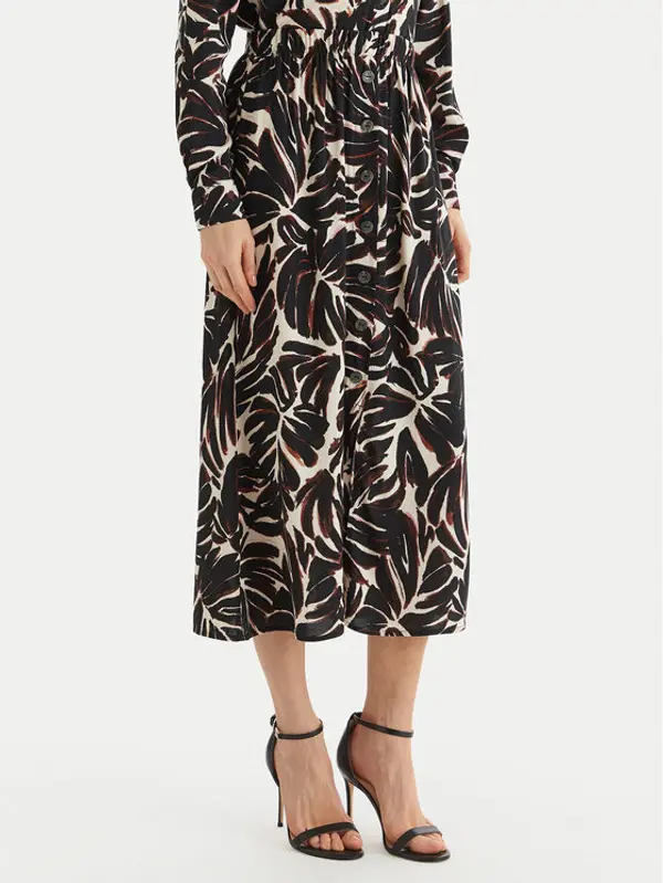 Only ONLY Midi suknja Nova 15222223 Crna Regular Fit