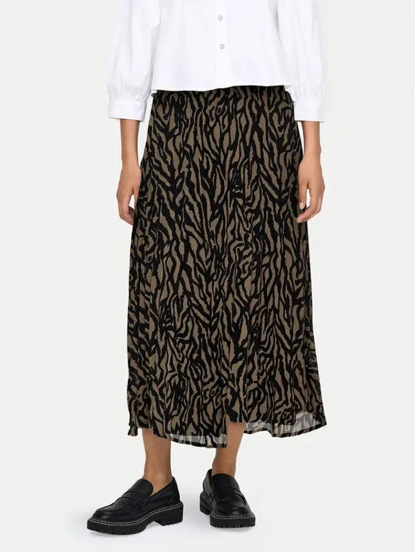 Only ONLY Midi suknja Star 15333699 Siva Regular Fit