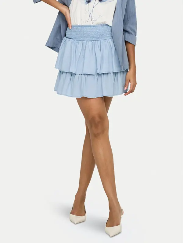 Only ONLY Mini suknja Charis 15363983 Svijetlo plava Regular Fit