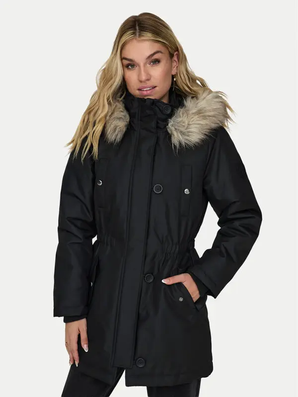 Only ONLY Parka Iris 15304625 Crna Regular Fit