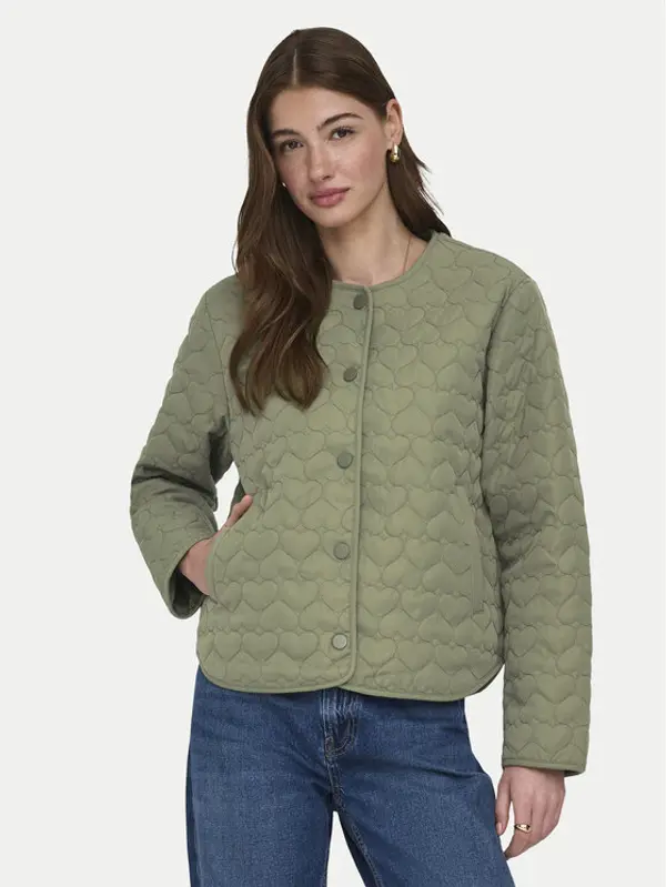 Only ONLY Prijelazna jakna Heart 15366265 Zelena Regular Fit