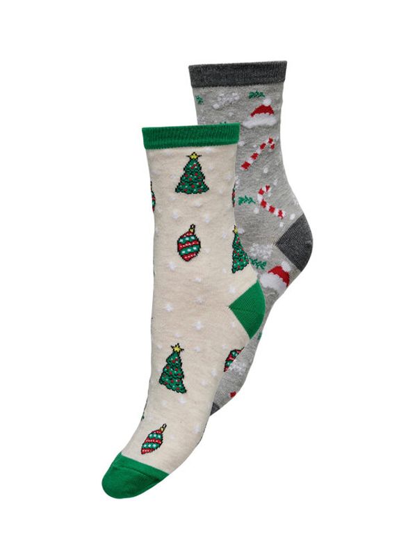 ONLY ONLY Set od 2 para ženskih visokih čarapa 15302308 Šarena