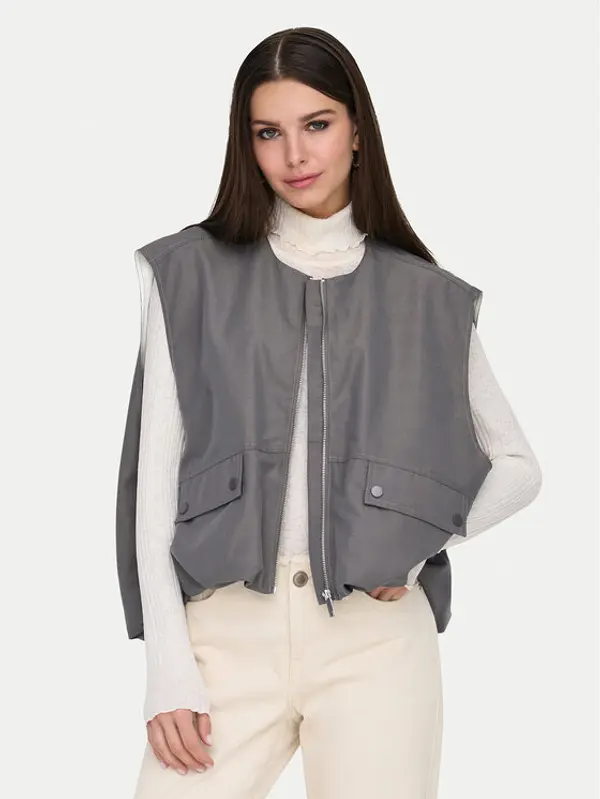 Only ONLY Sportski prsluk Mary 15338137 Siva Loose Fit