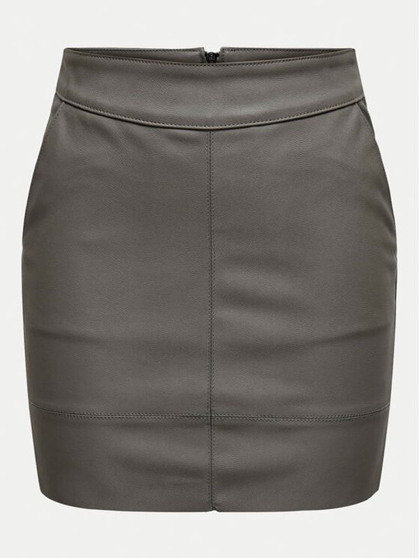 ONLY ONLY Suknja od imitacije kože Base 15164809 Siva Slim Fit