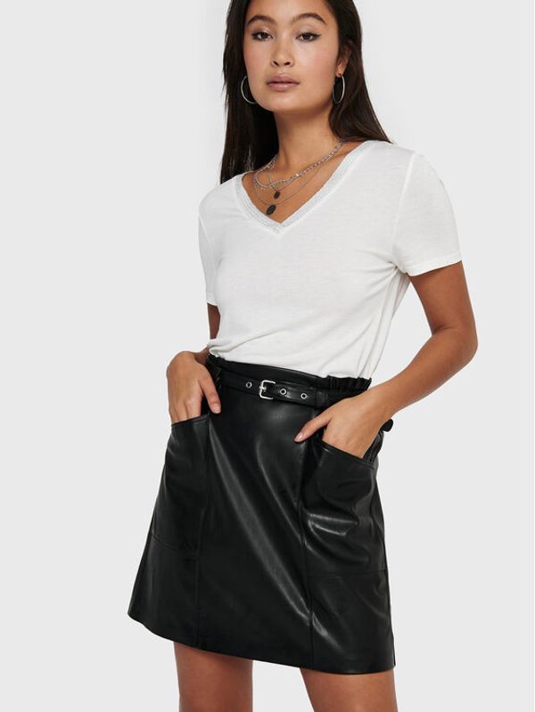 ONLY ONLY Suknja od imitacije kože Heidi 15229099 Crna Regular Fit