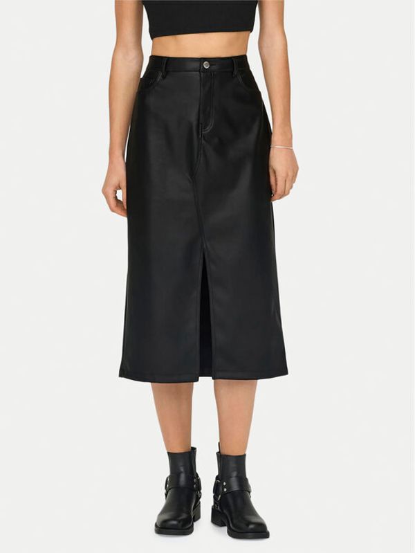 ONLY ONLY Suknja od imitacije kože Kiri 15324778 Crna Regular Fit