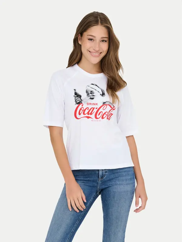 Only ONLY T-shirt Coca Cola 15355794 Bijela Regular Fit