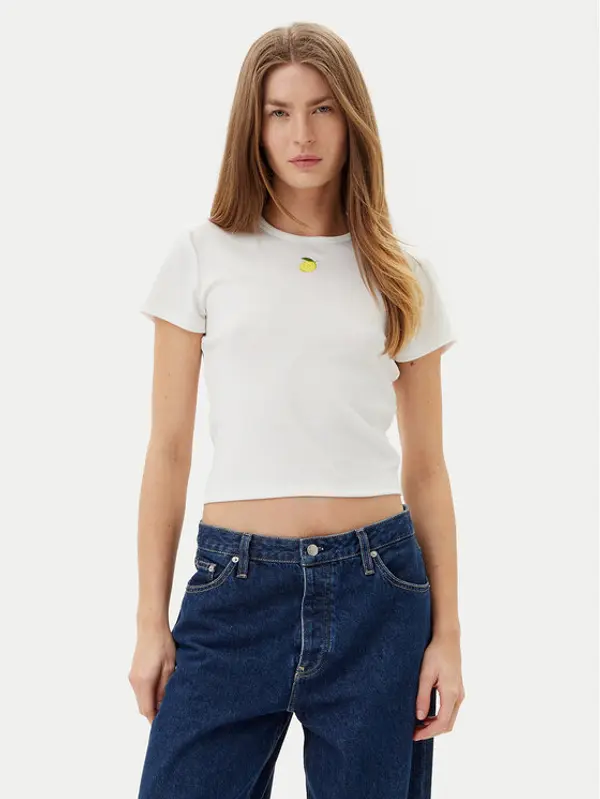 Only ONLY T-shirt Daniella 15350554 Bijela Slim Fit
