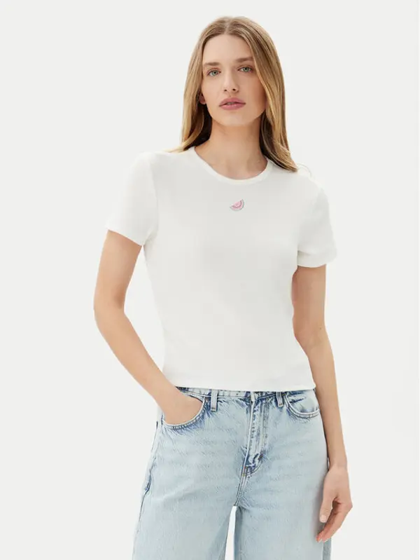 Only ONLY T-shirt Daniella 15350554 Bijela Slim Fit