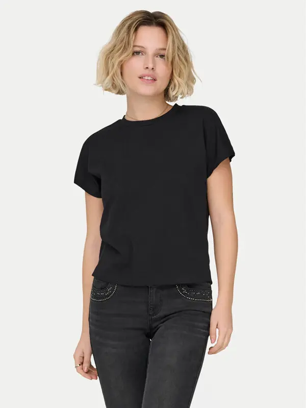 Only ONLY T-shirt Erica 15308926 Crna Oversize