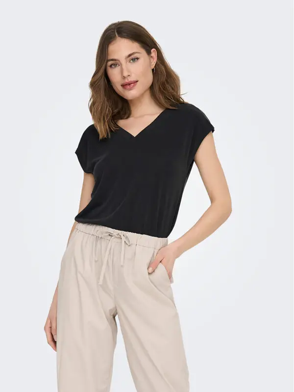 Only ONLY T-shirt Free 15287041 Crna Regular Fit