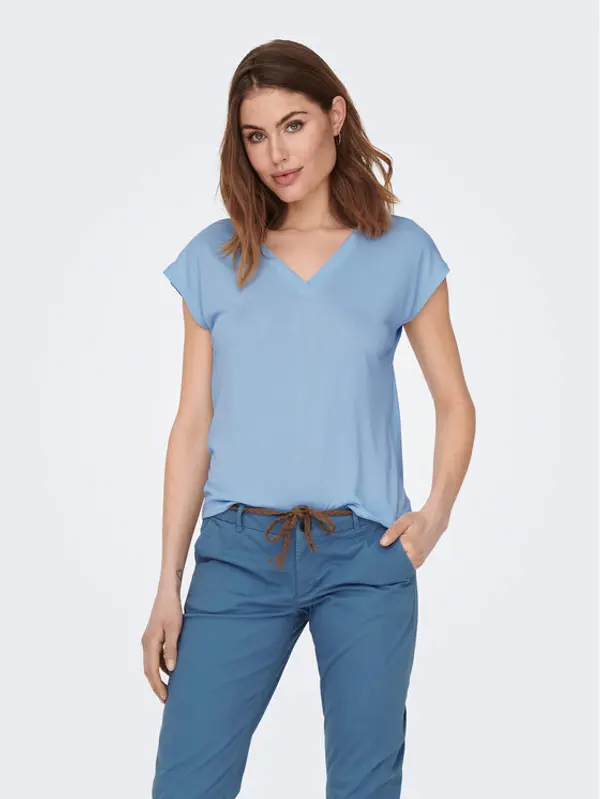 Only ONLY T-shirt Free 15287041 Svijetloplava Regular Fit