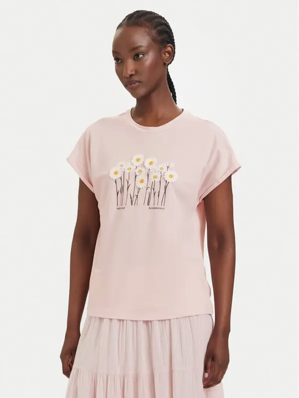 Only ONLY T-shirt Jany 15372108 Svijetlo roza Regular Fit