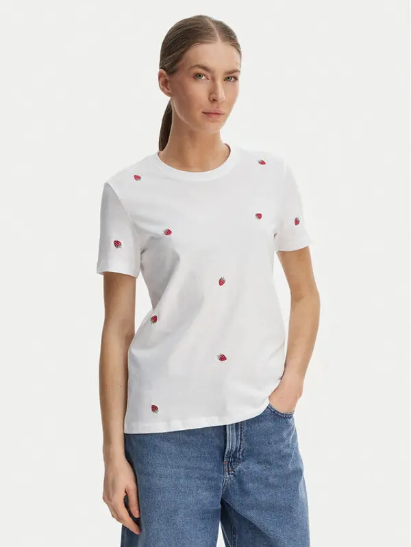 Only ONLY T-shirt Ketty 15288473 Bijela Regular Fit