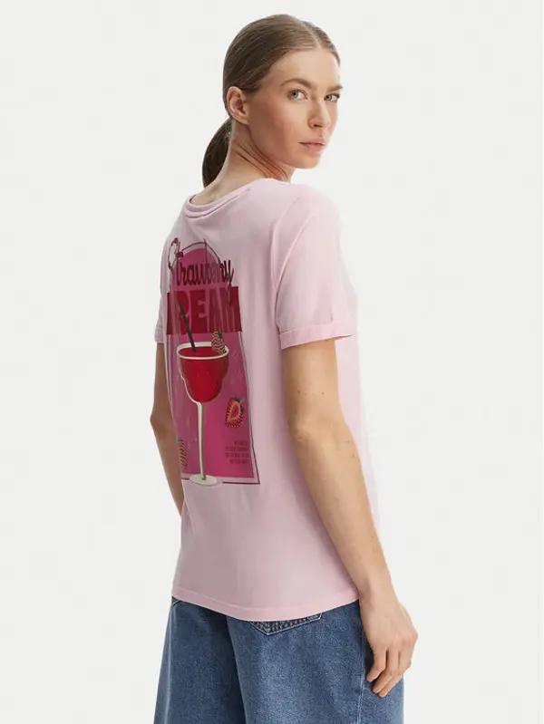 Only ONLY T-shirt Kita 15291465 Ružičasta Regular Fit