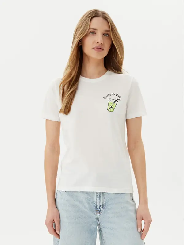 Only ONLY T-shirt Kita 15349150 Bijela Regular Fit