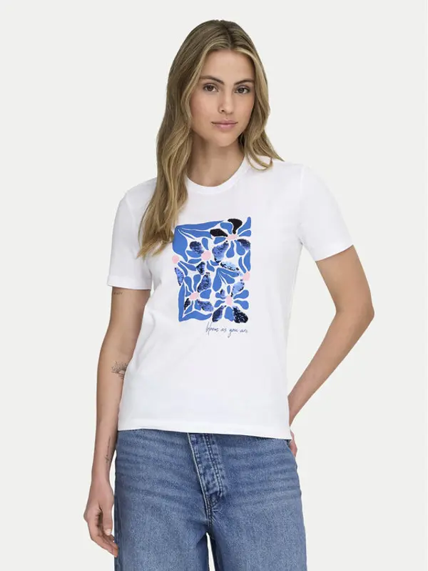 Only ONLY T-shirt Kita 15367568 Bijela Regular Fit