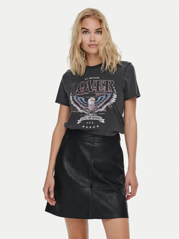 Only ONLY T-shirt Lucy 15215721 Crna Regular Fit