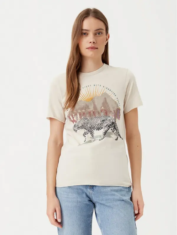 Only ONLY T-shirt Lucy 15307412 Bež Regular Fit