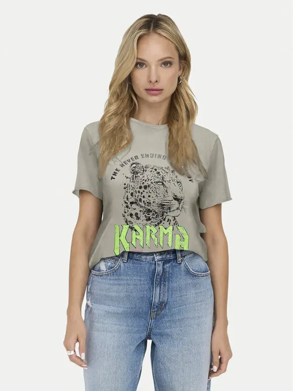Only ONLY T-shirt Lucy 15307412 Siva Regular Fit