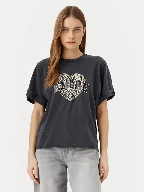 Only ONLY T-shirt Lucy 15339887 Crna Loose Fit