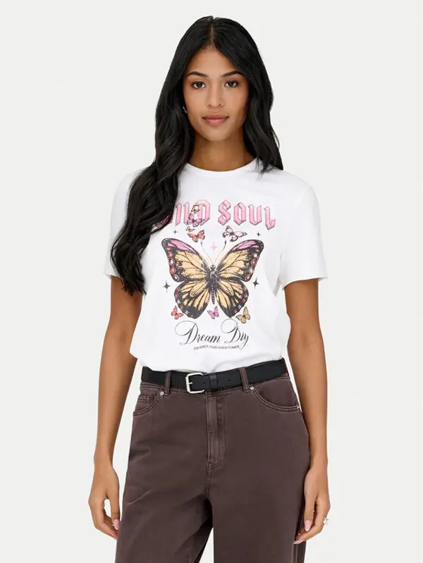 Only ONLY T-shirt Lucy 15366031 Bijela Loose Fit