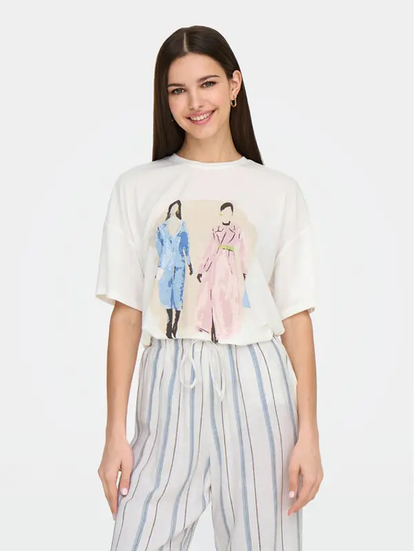 Only ONLY T-shirt Melina 15342876 Bijela Regular Fit