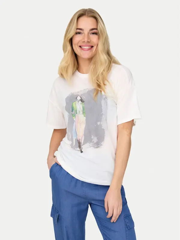Only ONLY T-shirt Melina 15342876 Bijela Regular Fit