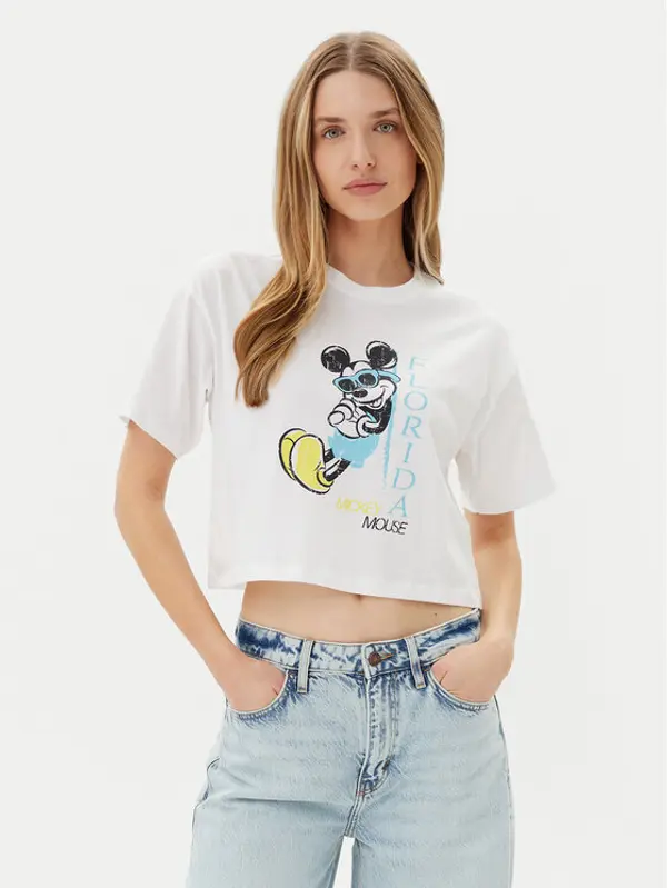 Only ONLY T-shirt Mickey Minnie 15348126 Bijela Regular Fit