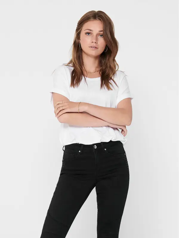 Only ONLY T-shirt Moster 15106662 Bijela Loose Fit