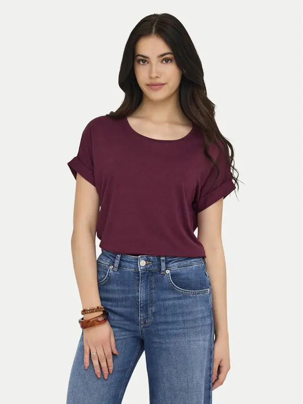 Only ONLY T-shirt Moster 15106662 Tamnocrvena Regular Fit