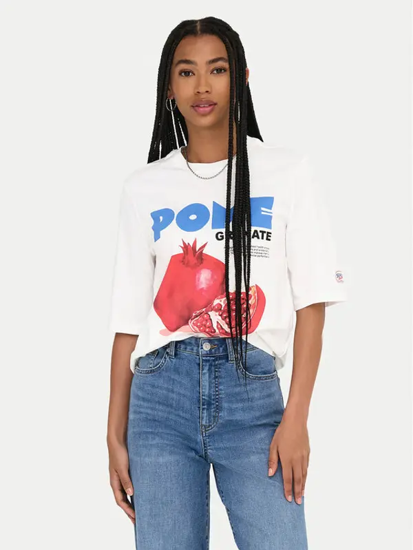 Only ONLY T-shirt Phoebe 15351369 Bijela Regular Fit