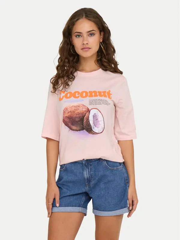 Only ONLY T-shirt Phoebe 15351369 Ružičasta Regular Fit