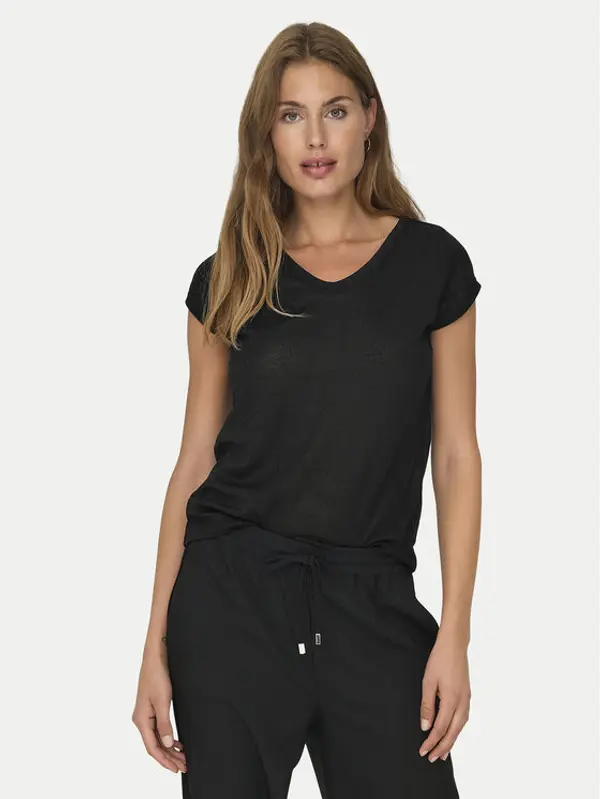 Only ONLY T-shirt Silvery 15136069 Crna Loose Fit