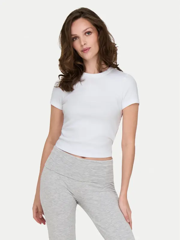 Only ONLY T-shirt Val 15339774 Bijela Slim Fit