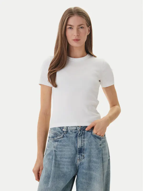 Only ONLY T-shirt Val 15339774 Bijela Slim Fit