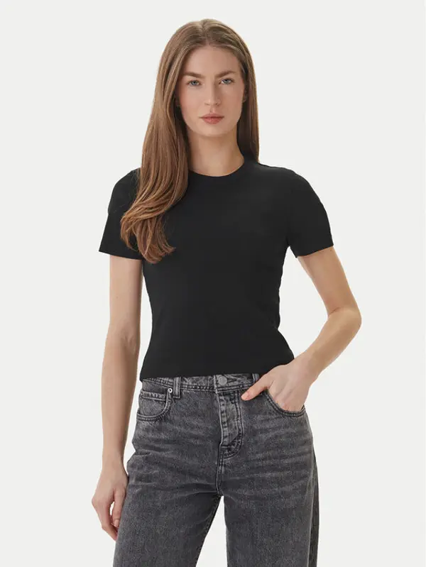 Only ONLY T-shirt Val 15339774 Crna Slim Fit