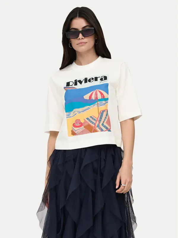Only ONLY T-shirt Vega 15375753 Bijela Regular Fit
