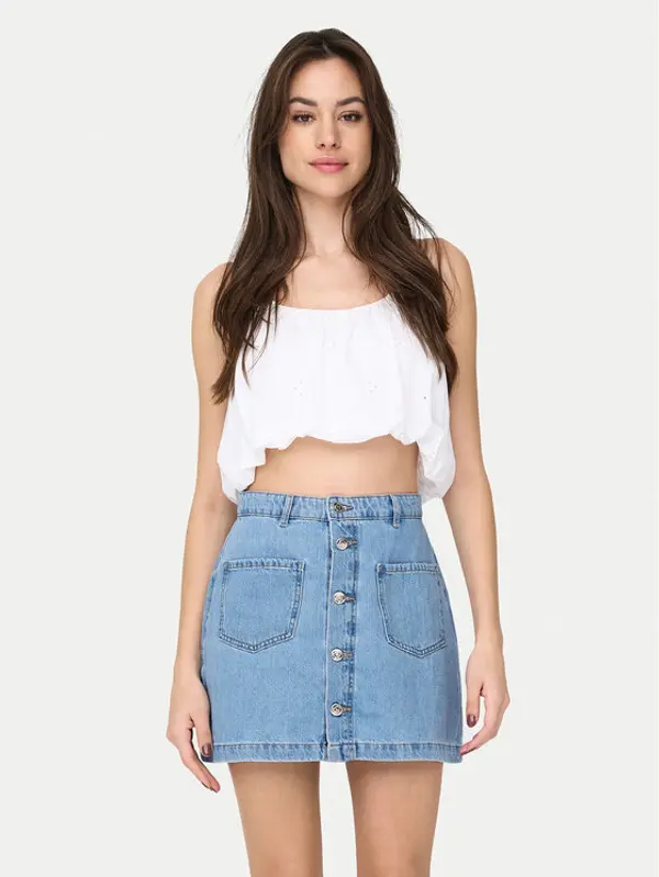 Only ONLY Top Lou 15342566 Bijela Cropped Fit