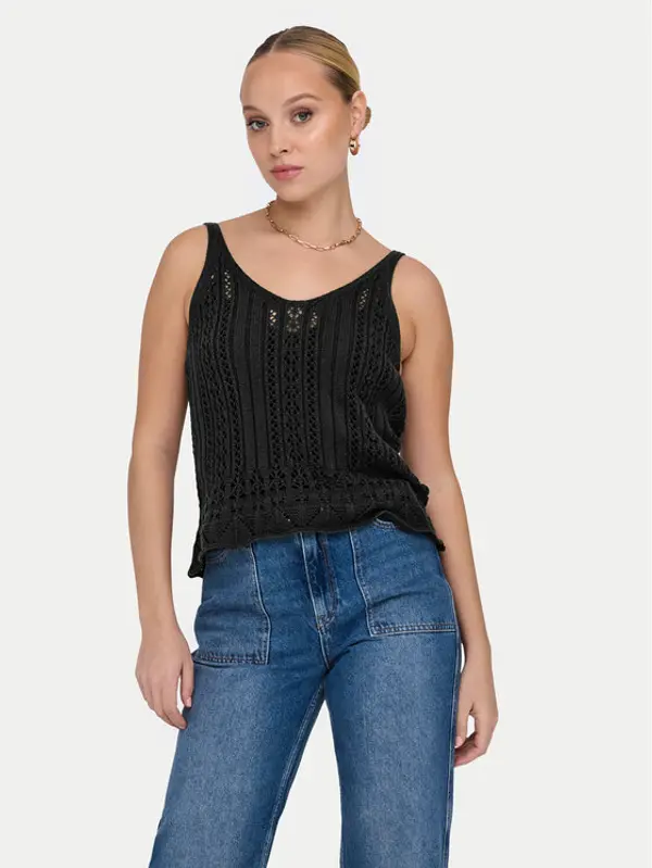 Only ONLY Top Lyzet 15277573 Crna Regular Fit