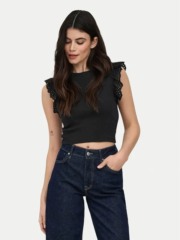 Only ONLY Top Mathilda 15308890 Crna Regular Fit