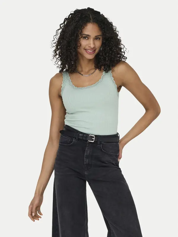 Only ONLY Top Sara 15345994 Svijetlo zelena Slim Fit