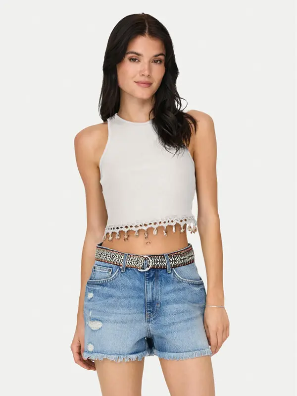 Only ONLY Top Shelly 15325019 Bijela Slim Fit