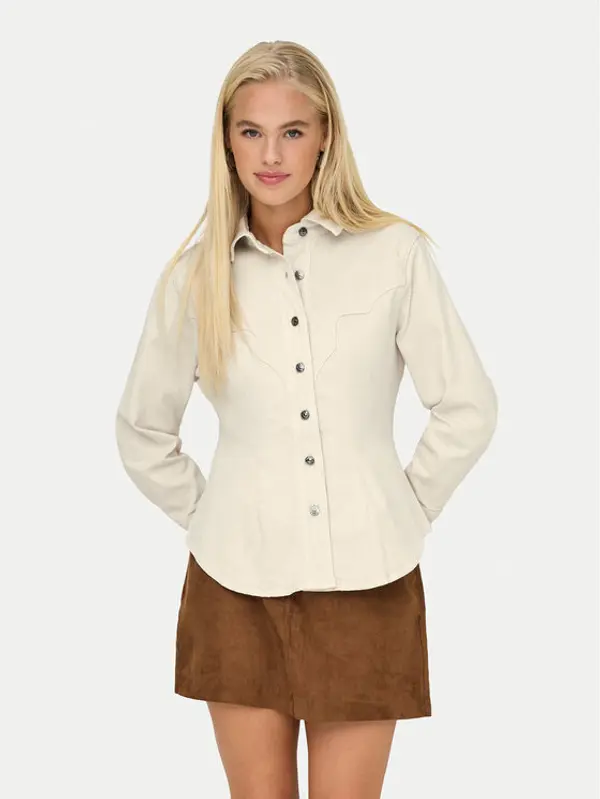 Only ONLY traper košulja Perla 15359156 Bež Slim Fit