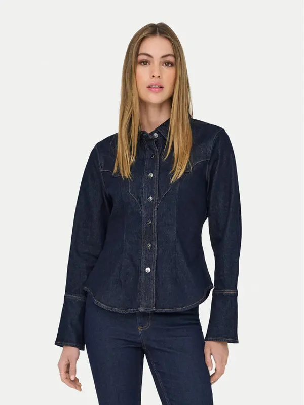 Only ONLY traper košulja Perla 15359156 Tamnoplava Slim Fit
