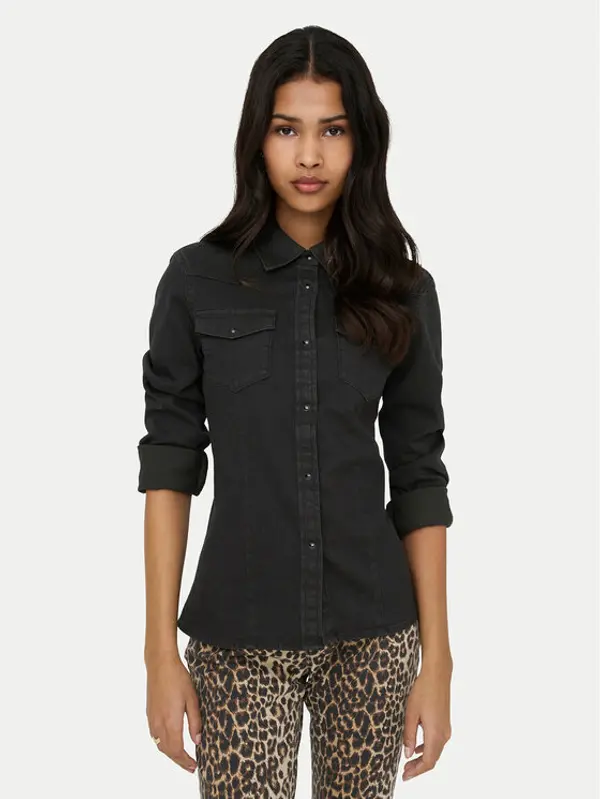 Only ONLY traper košulja Sasia 15352339 Crna Slim Fit