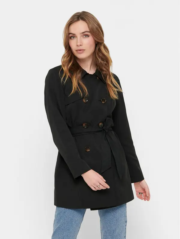 Only ONLY Trench 15191821 Crna Regular Fit